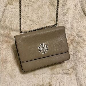 Tory Burch Taupe Leather Crossbody Bag